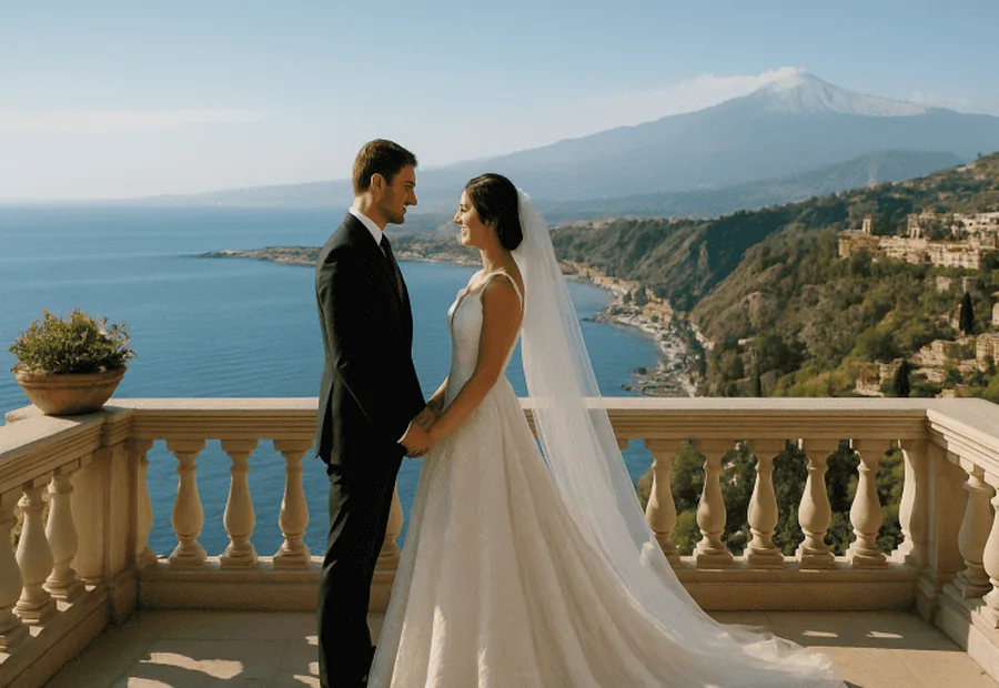 Taormina and Mount Etna wedding view for destination wedding planning
