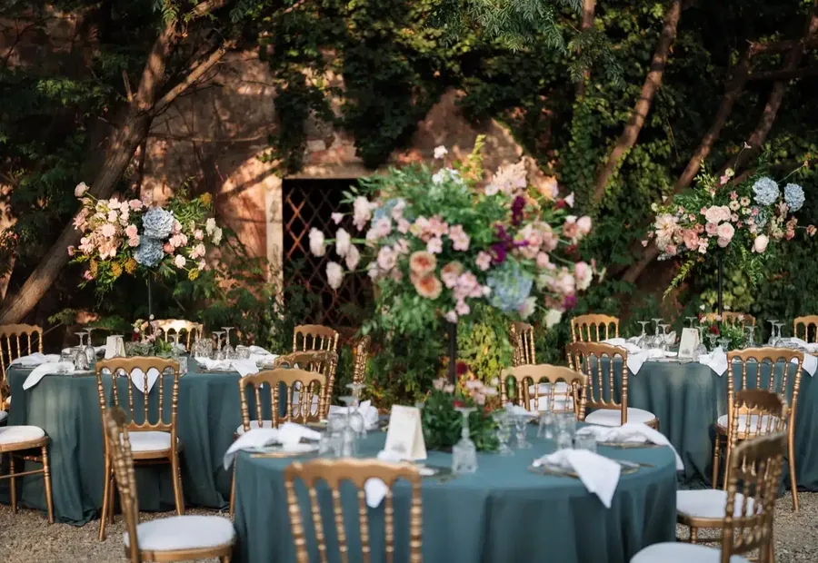Colourful ceremony exit for a destination wedding in Sicily