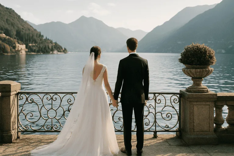 Sea-view terrace atmosphere for luxury wedding venue inspiration in Italy